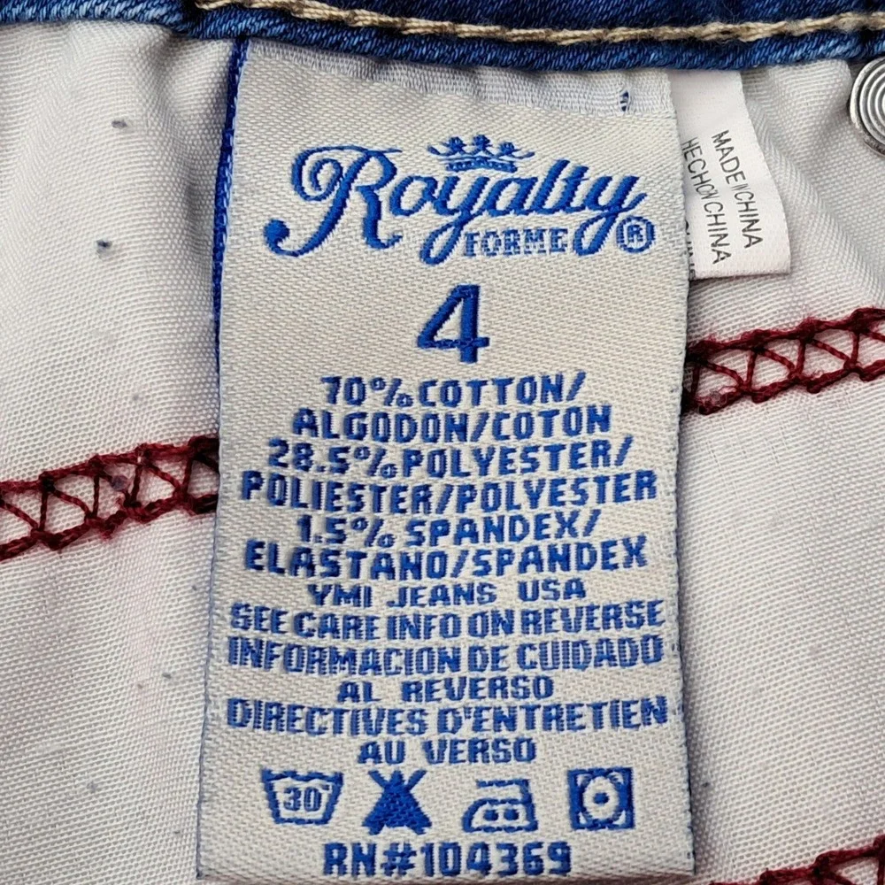 Royalty for Me Womens Blue‎ Denim Bermuda Shorts High Rise Triple Button Size 4